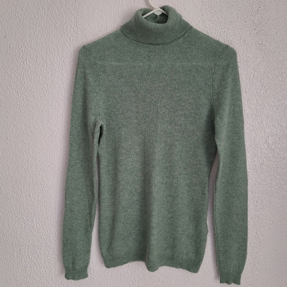 CASHMERE Charter Club Sage Green Turtleneck Sweater
